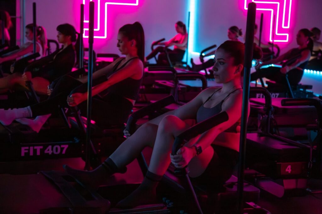 fit 407 members doing pilates in one off their studio